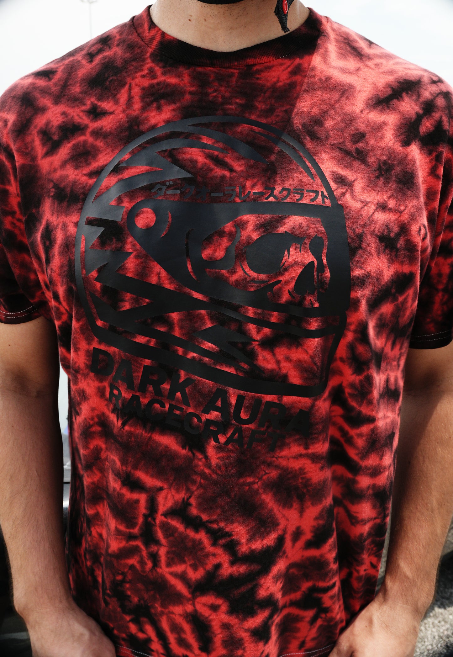 Hellrot Red Dark Aura RaceCraft Crystal Wash Tee