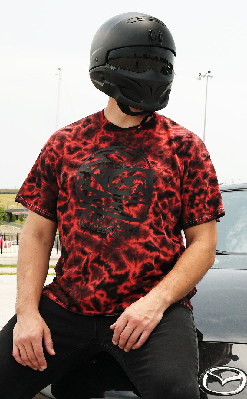 Hellrot Red Dark Aura RaceCraft Crystal Wash Tee