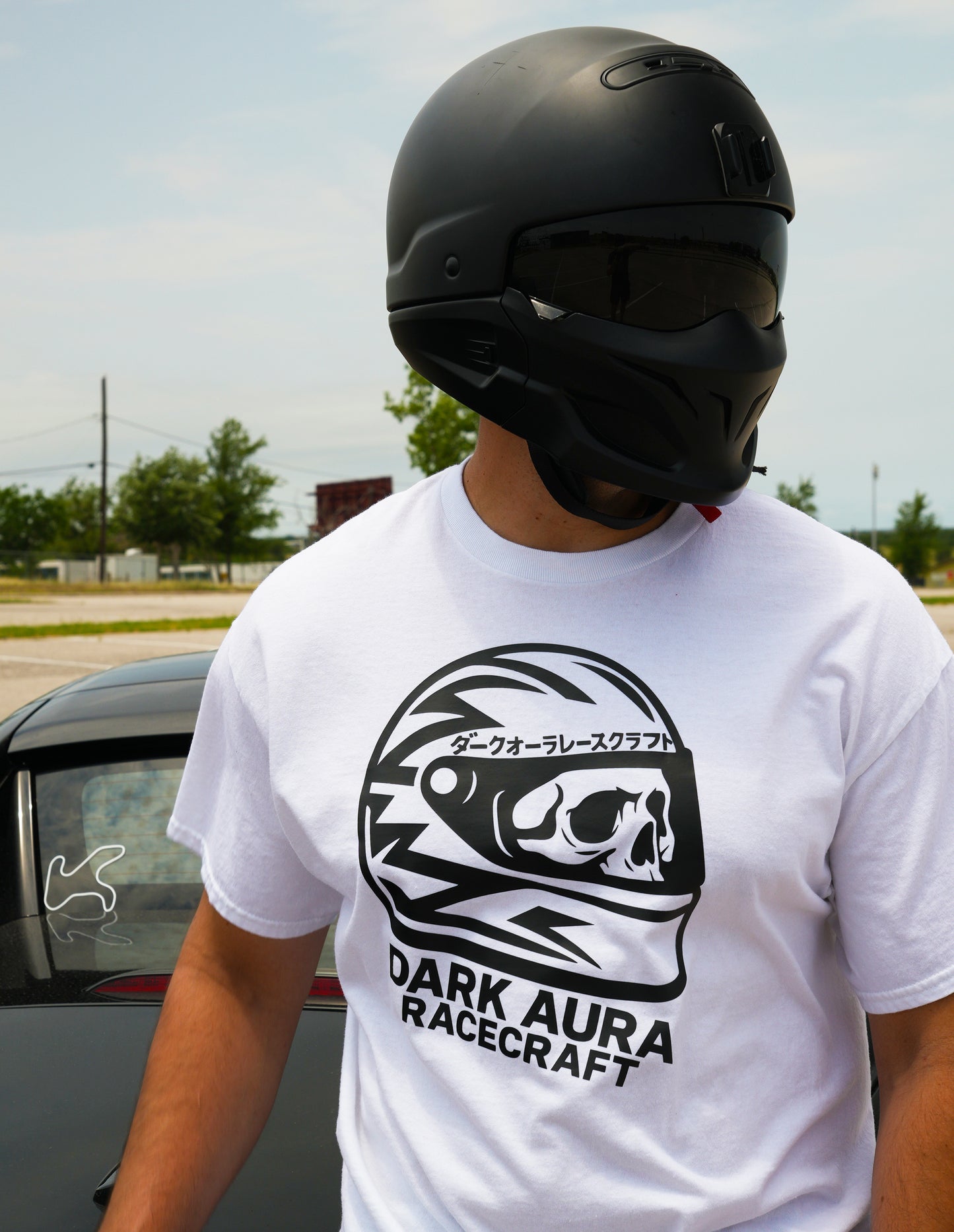 Dark Aura RaceCraft Alpine White T-Shirt – Lightweight Cotton Tee