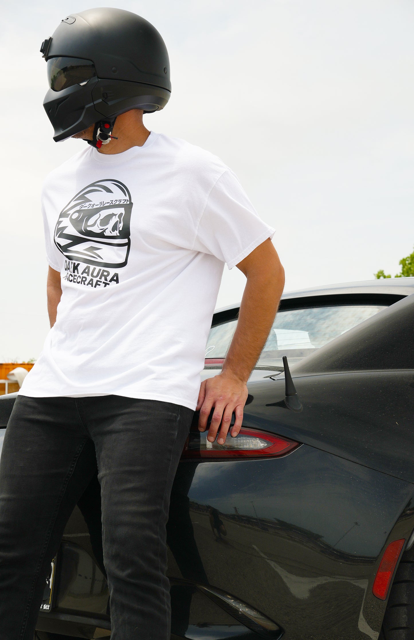 Dark Aura RaceCraft Alpine White T-Shirt – Lightweight Cotton Tee
