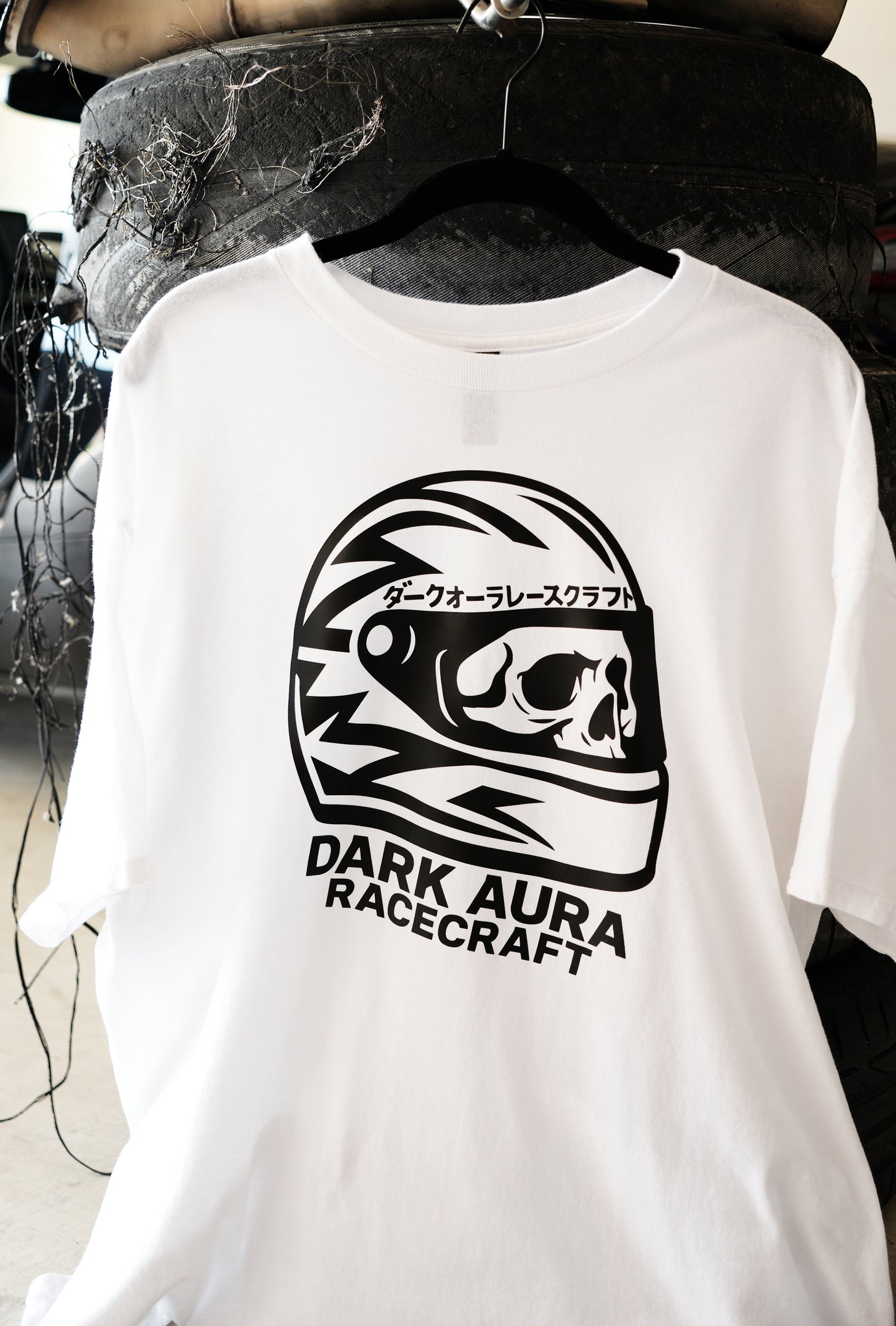 Dark Aura RaceCraft Alpine White T-Shirt – Lightweight Cotton Tee